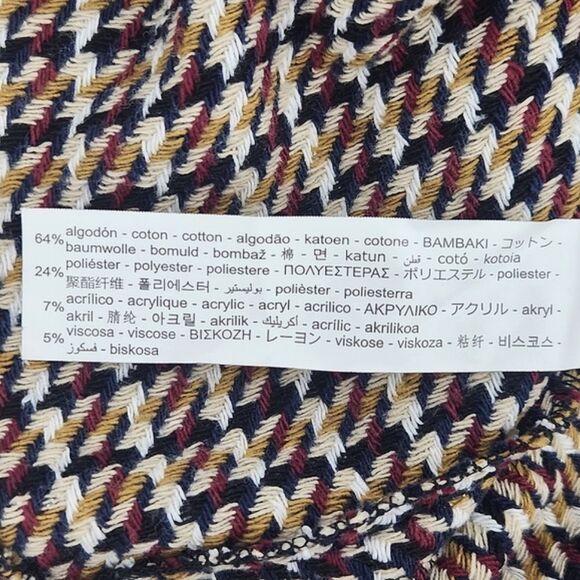 Zara Belted Tweed Mini Skirt Size Medium High Waist Multicolor Preppy Academia - Picture 10 of 10